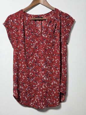 41 Hawthorn Morey Split Neck Short Sleeve Blouse Women's Size Small